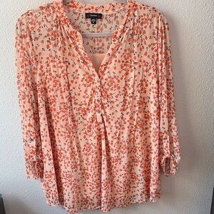 Cocomo Feminine Fall Blouse XL Orange & Black